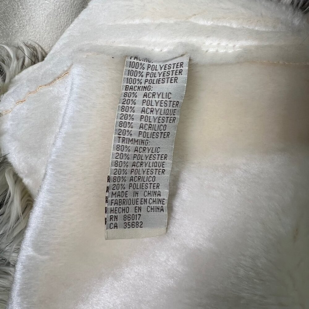 Y2K Bebe Ivory Faux Suede M Fur Trim Hooded Long Penny Lane Style Coat 2000s - Picture 5 of 16